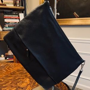 Sanctuary Black Pebbled Leather Envelope Style Crossbody/Shoulder Bag/Clutch